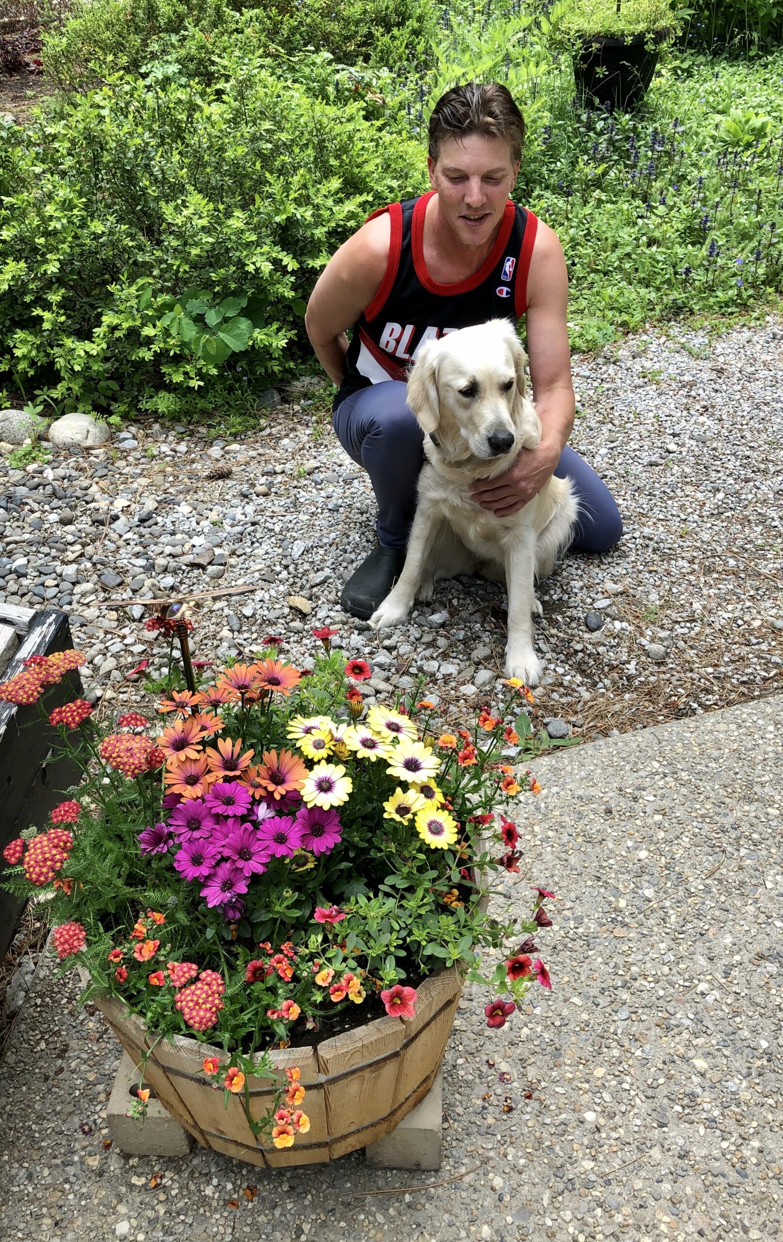 RELAX DAD, I'M NOT GOING TO NIBBLE THE FLOWERS